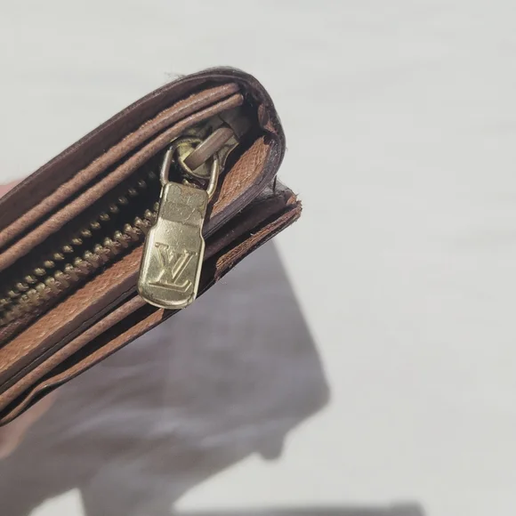 Louis Vuitton Brown Monogram Wallet Vintage Leather Zippered Porte Tresor Bifold - Picture 10 of 14